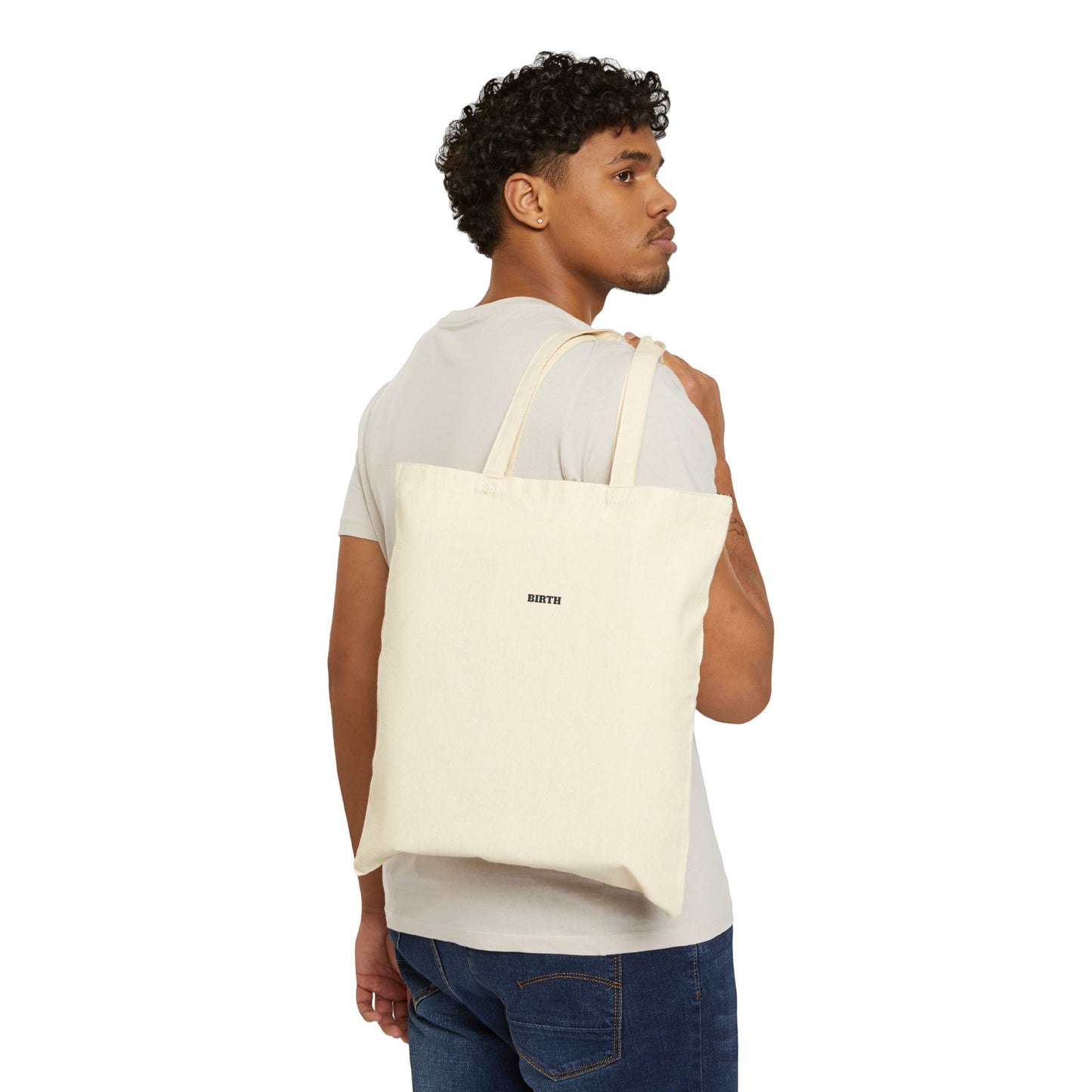 "BIRTH" Cotton Canvas Tote Bag
